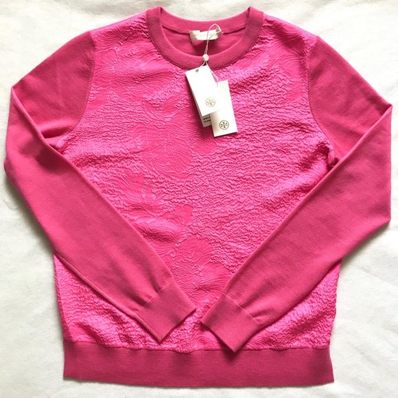 New Auc Tory Burch Jonah Textured floral Top - Picture 4 of 8